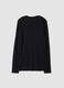Black crew-neck T-shirt in stretch modal and cashmere, regular fit_2