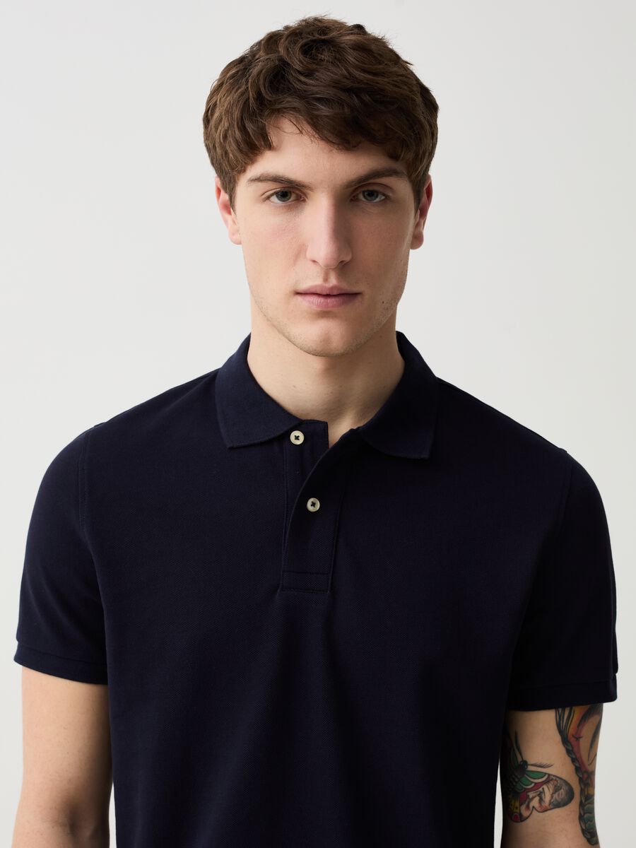 Organic cotton pique polo shirt_0