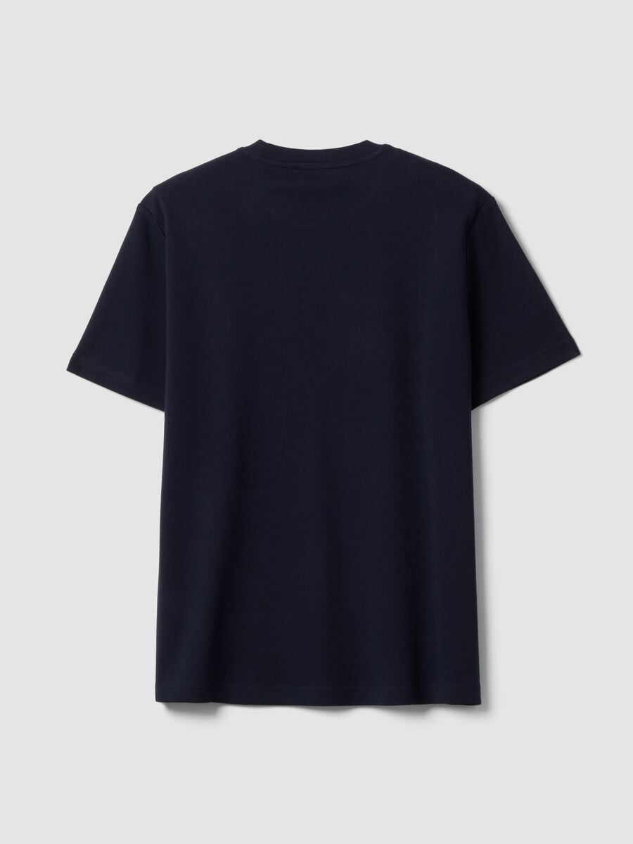 Blue pure cotton short-sleeve regular-fit T-shirt_1