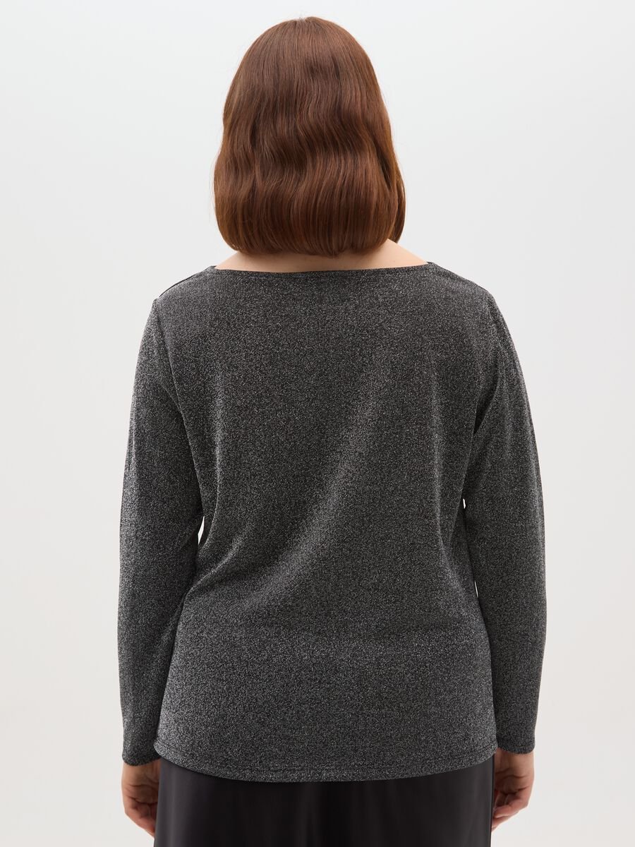 Black Sweater with Shawl Collar and Rhinestones in Regular Fit_2