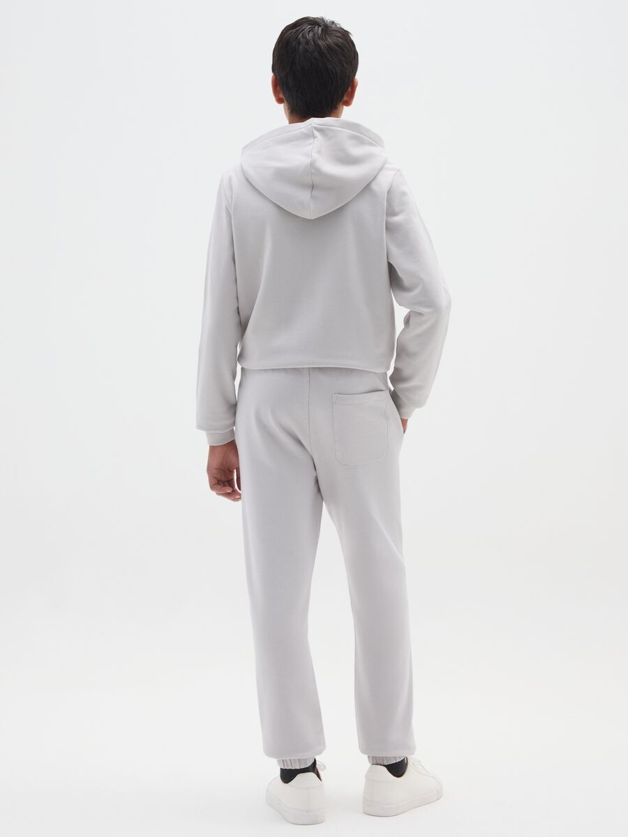 Pantaloni jogger da ragazzo in puro cotone grigio regular fit_1