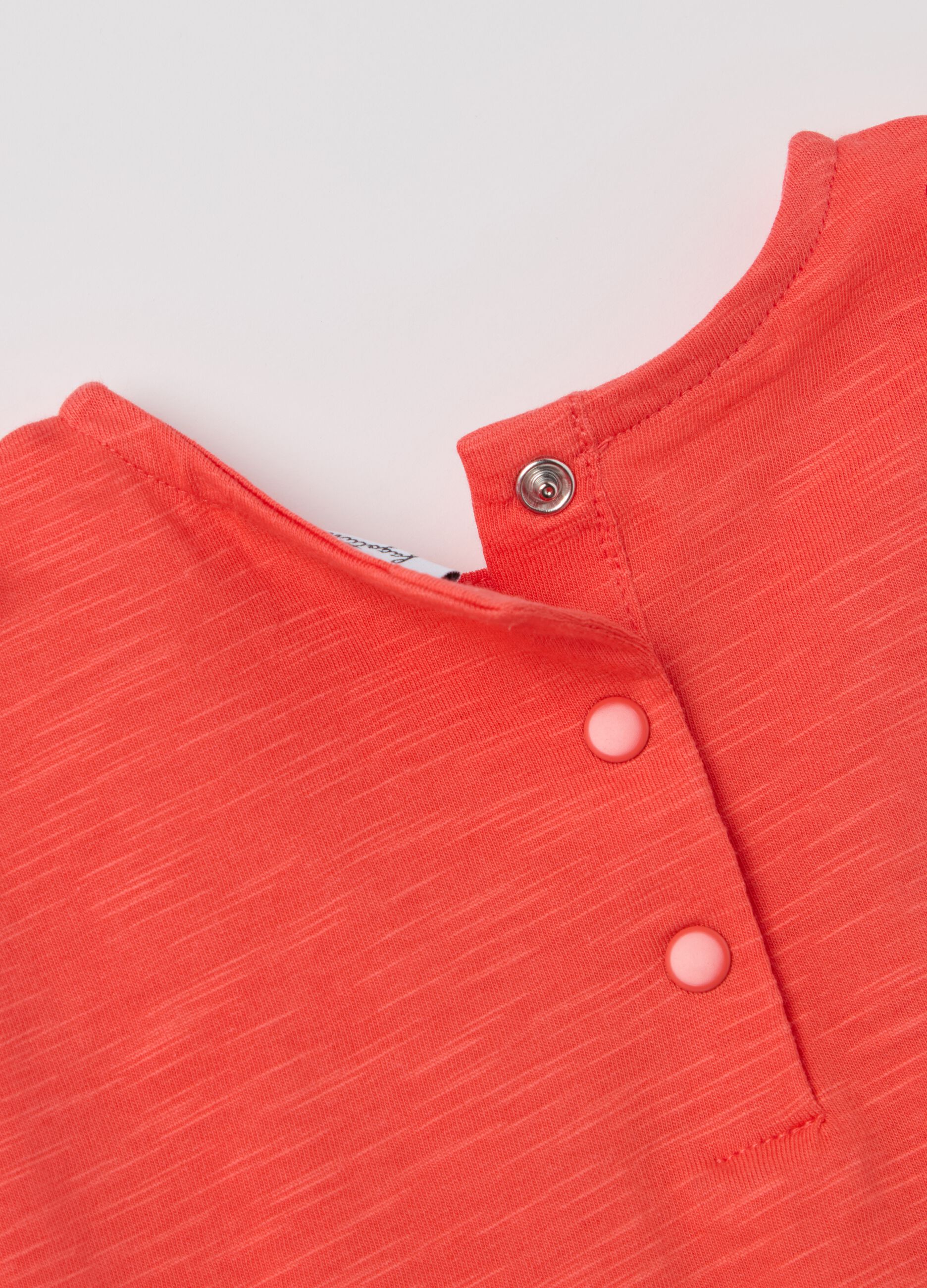 Cotton T-shirt with broderie anglaise insert