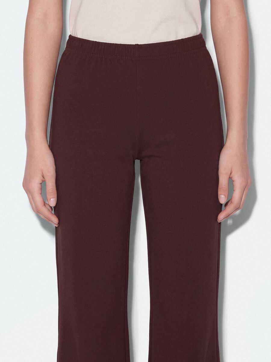 Jogger marroni flare in puro cotone_3