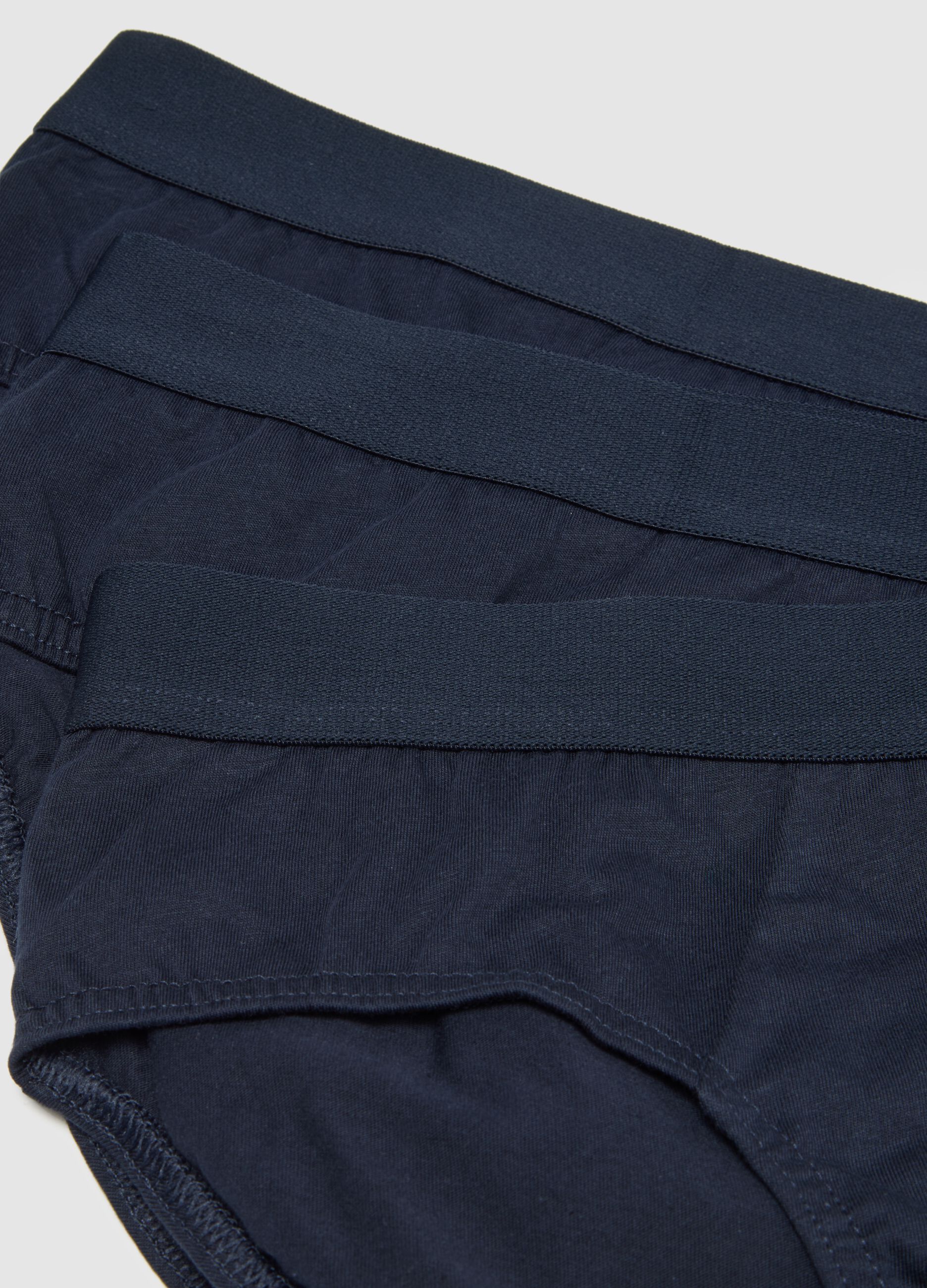 Set of blue pure cotton regular fit briefs tripack
