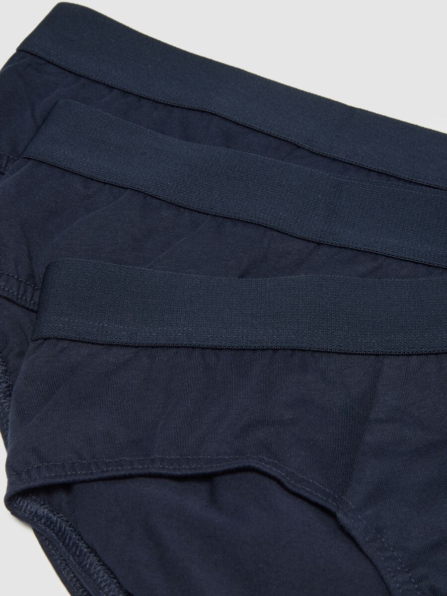 Set of blue pure cotton regular fit briefs tripack_1