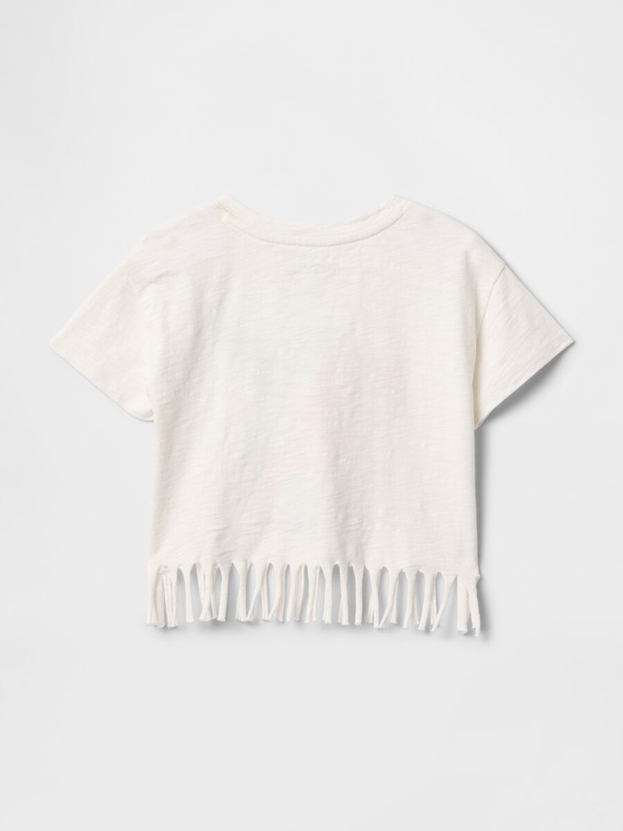 White fringed mermaid print T-shirt GAP Kids_1