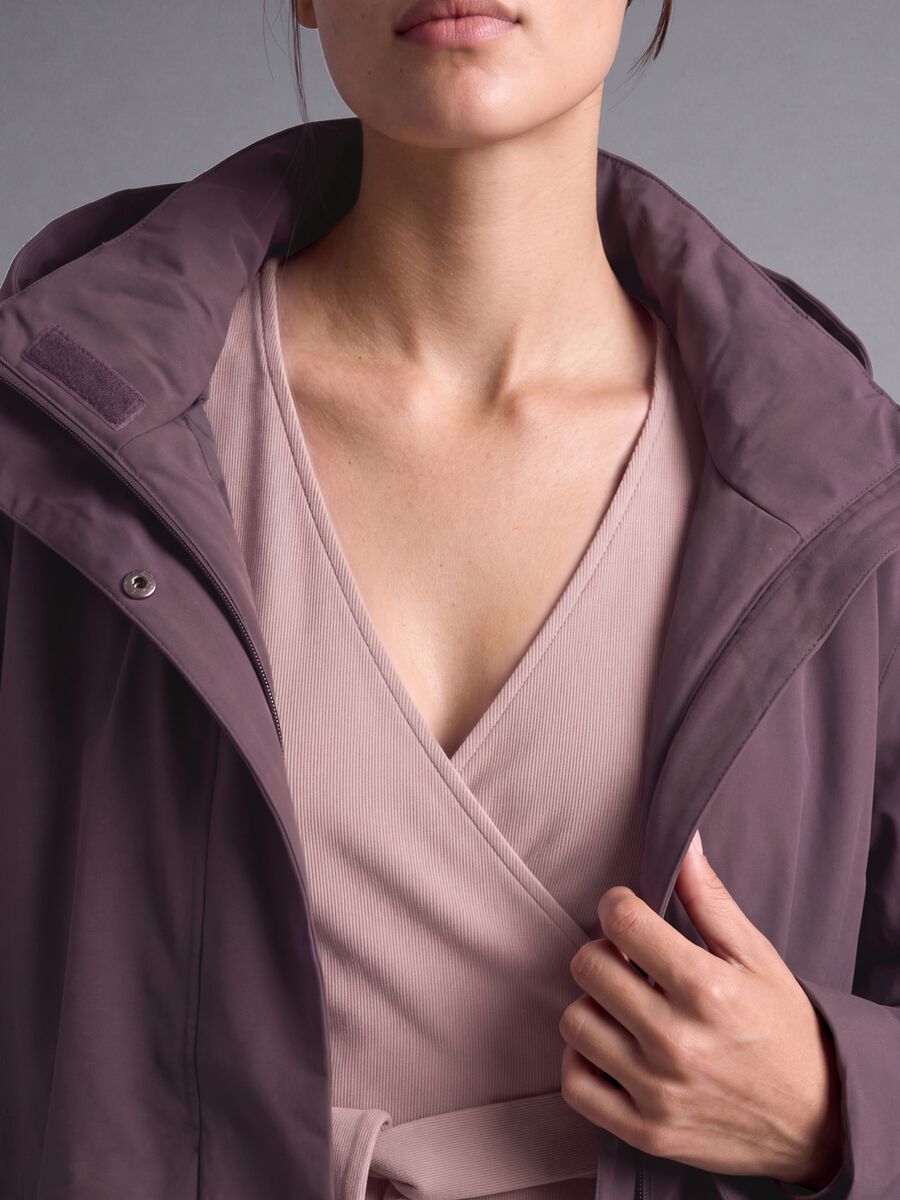 Parka viola imbottito idrorepellente e traspirante con cappuccio ALTAVIA STUDIO_3