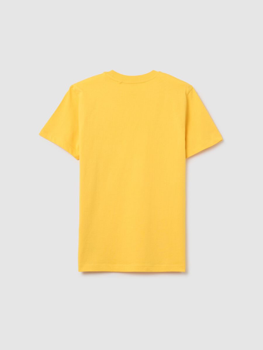 T-shirt da ragazzo in puro cotone gialla regular fit_4