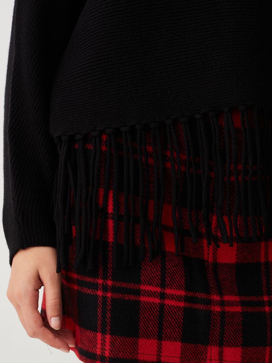 Pullover a costine con frange_3
