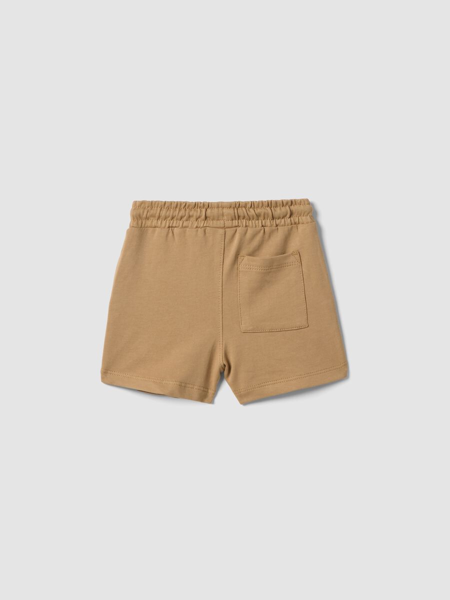 Beige pure cotton shorts_1