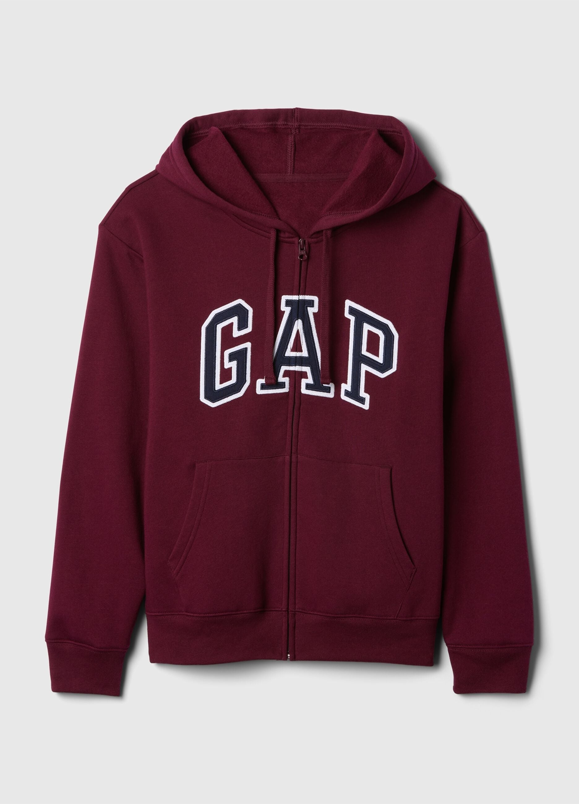 GAP logo zip-up hooded sweatshirt in cotton blend