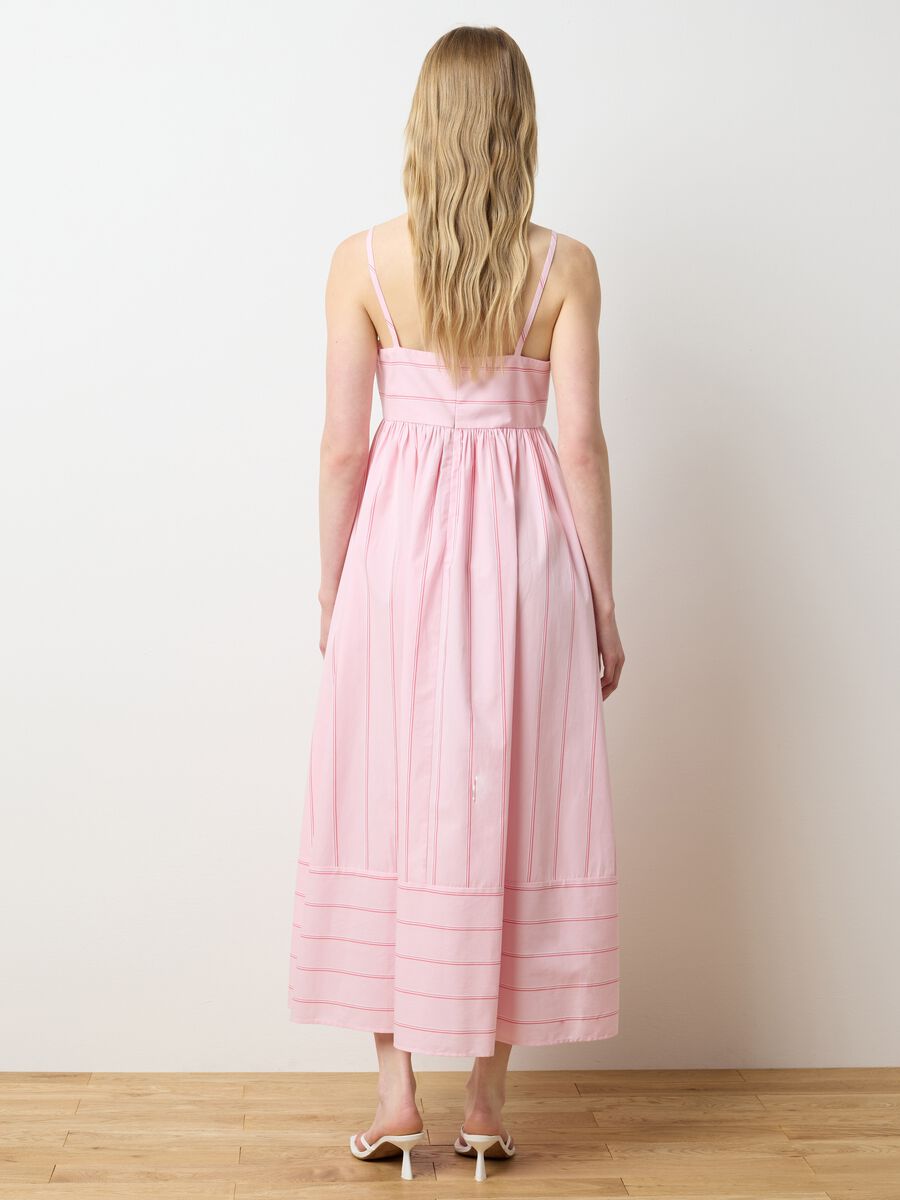 Women's long pink pure cotton dress, regular fit_3