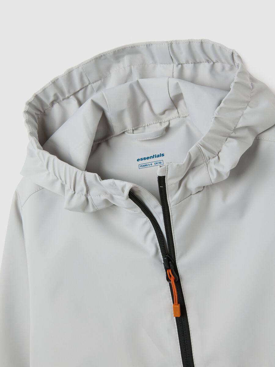 Children's grey jacket with water repellent hood_2