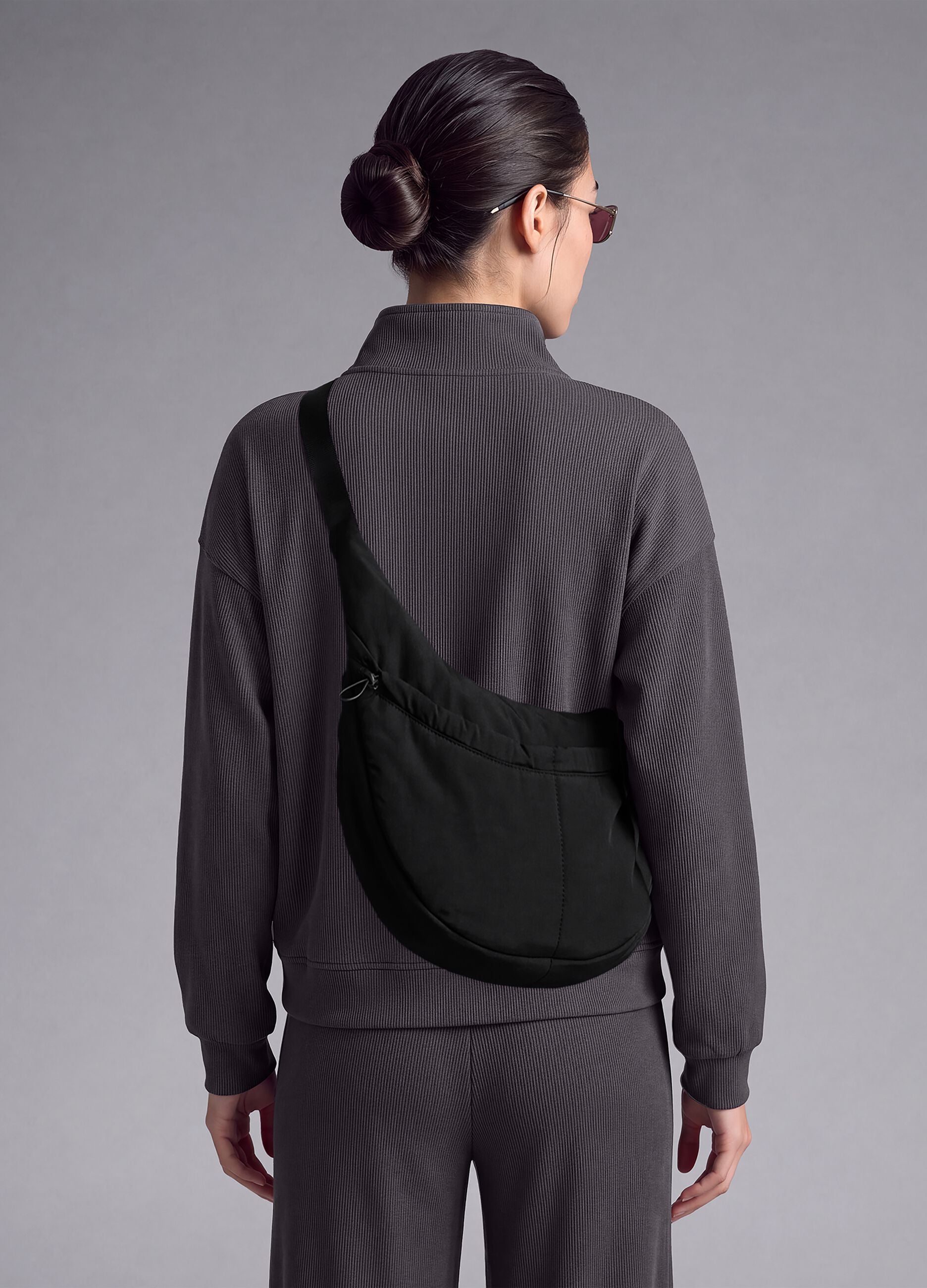 Grey stretch modal crew-neck sweatshirt ALTAVIA STUDIO