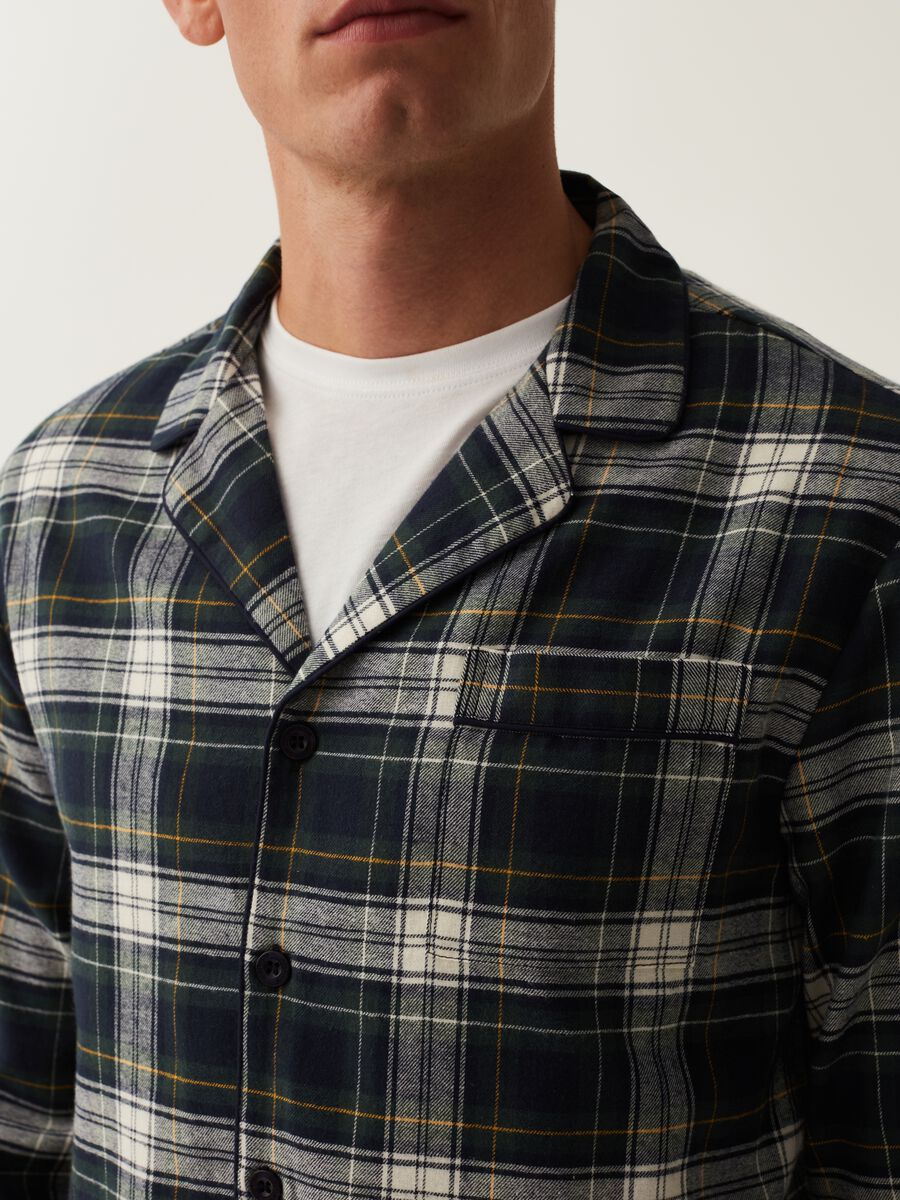 Pigiama lungo in flanella fantasia tartan_3