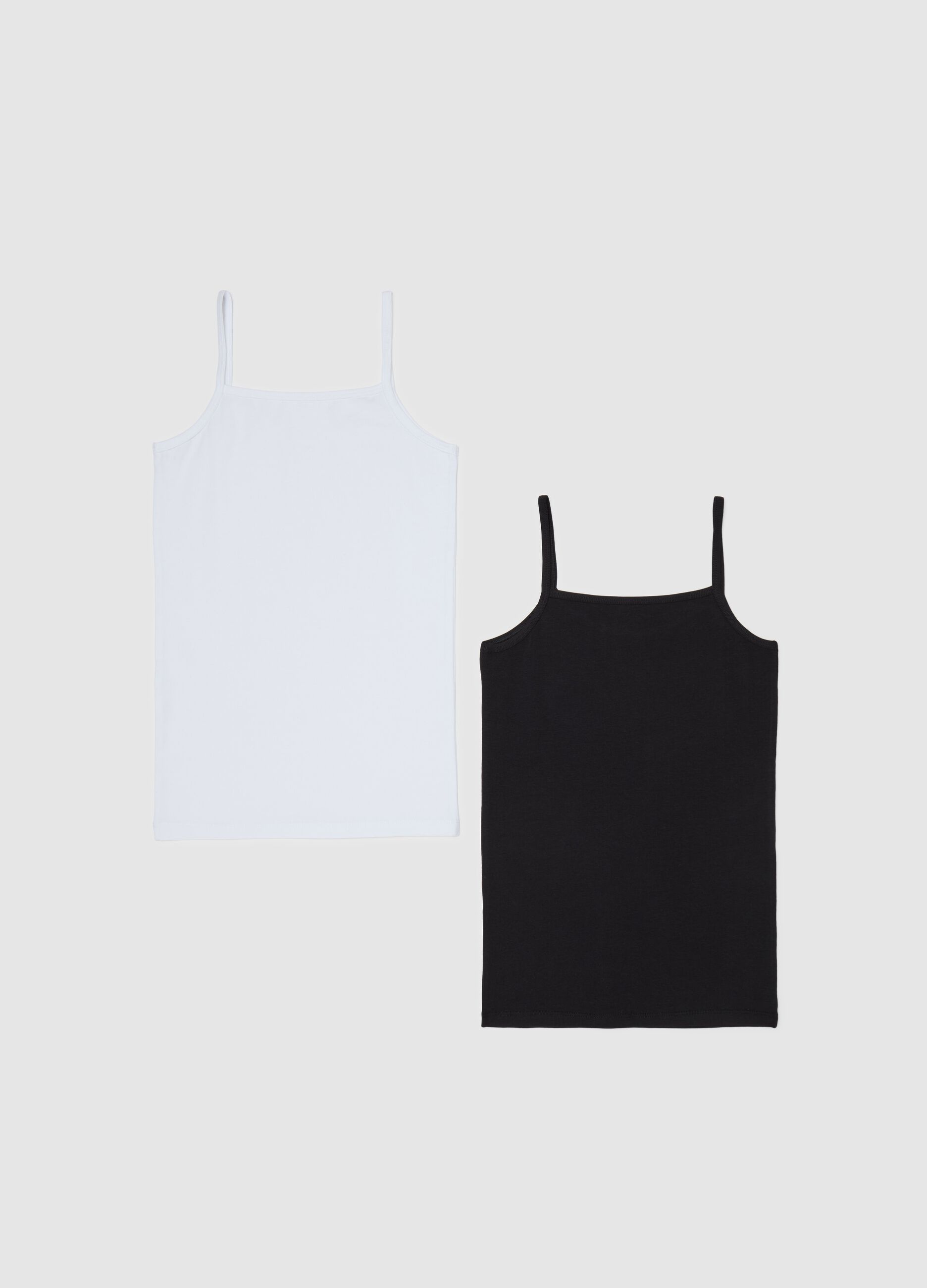 Bipack canotte in cotone bio spalline sottili 