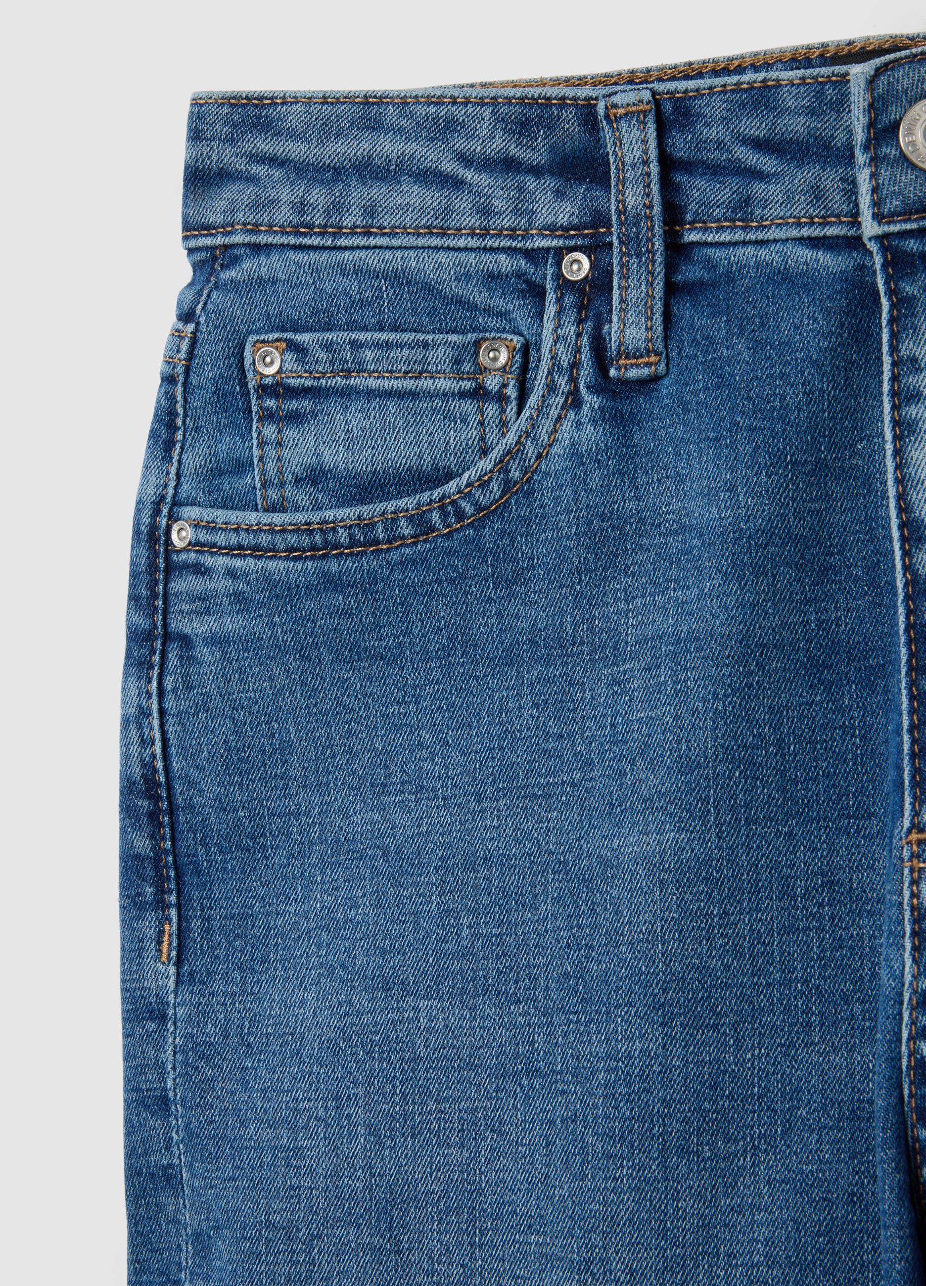 Stretch blue straight jeans