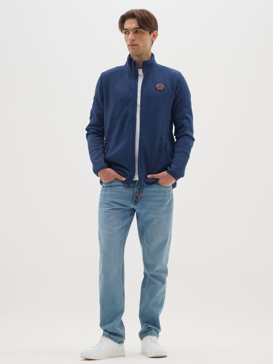 Heavy Blue Jacket with Zip and Canada Trail Logo_1