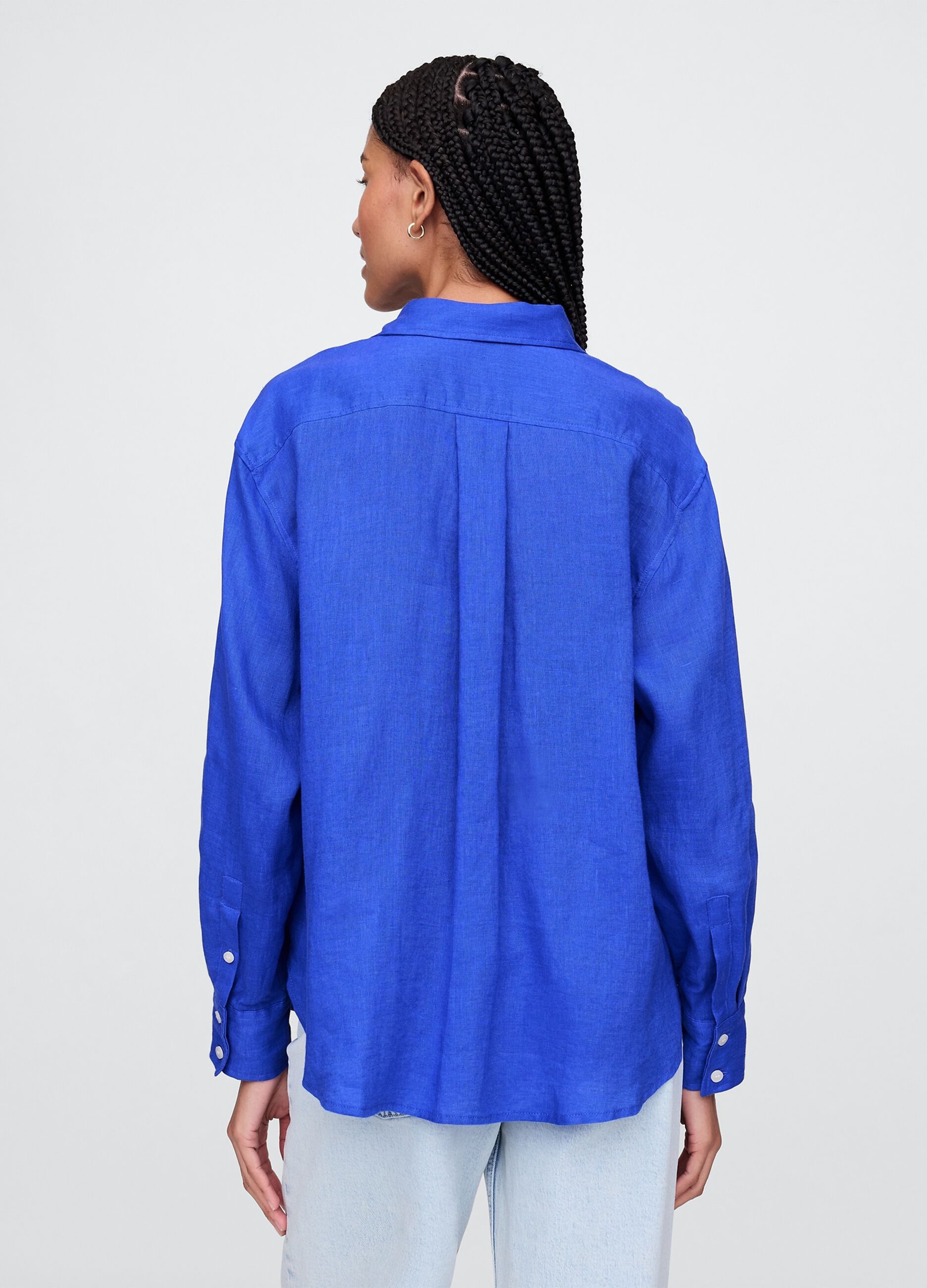 Blue pure linen shirt Gap