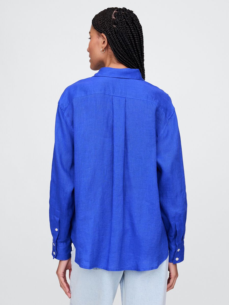Blue pure linen shirt Gap_2