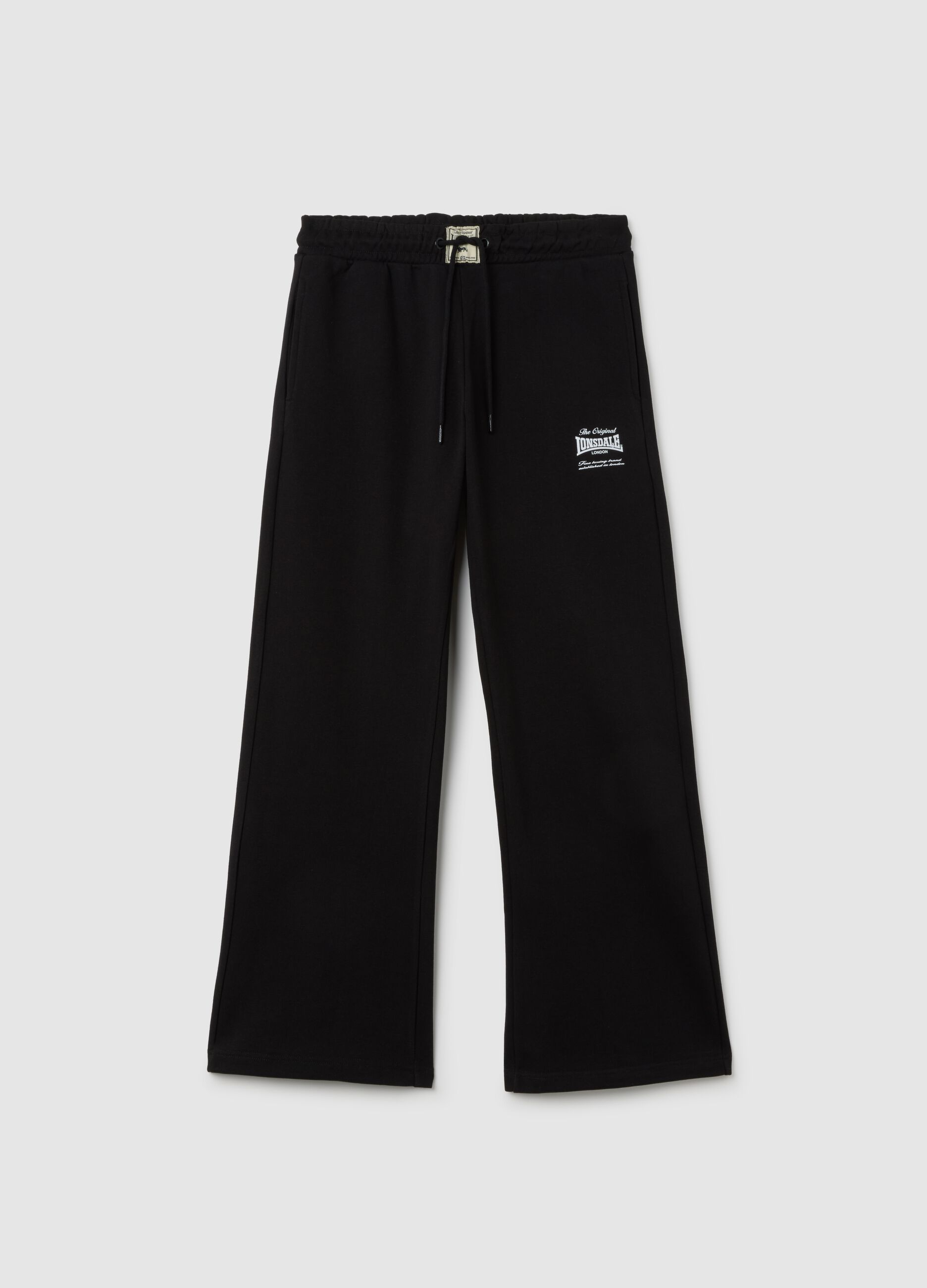 Black Cotton Tracksuit with Logo