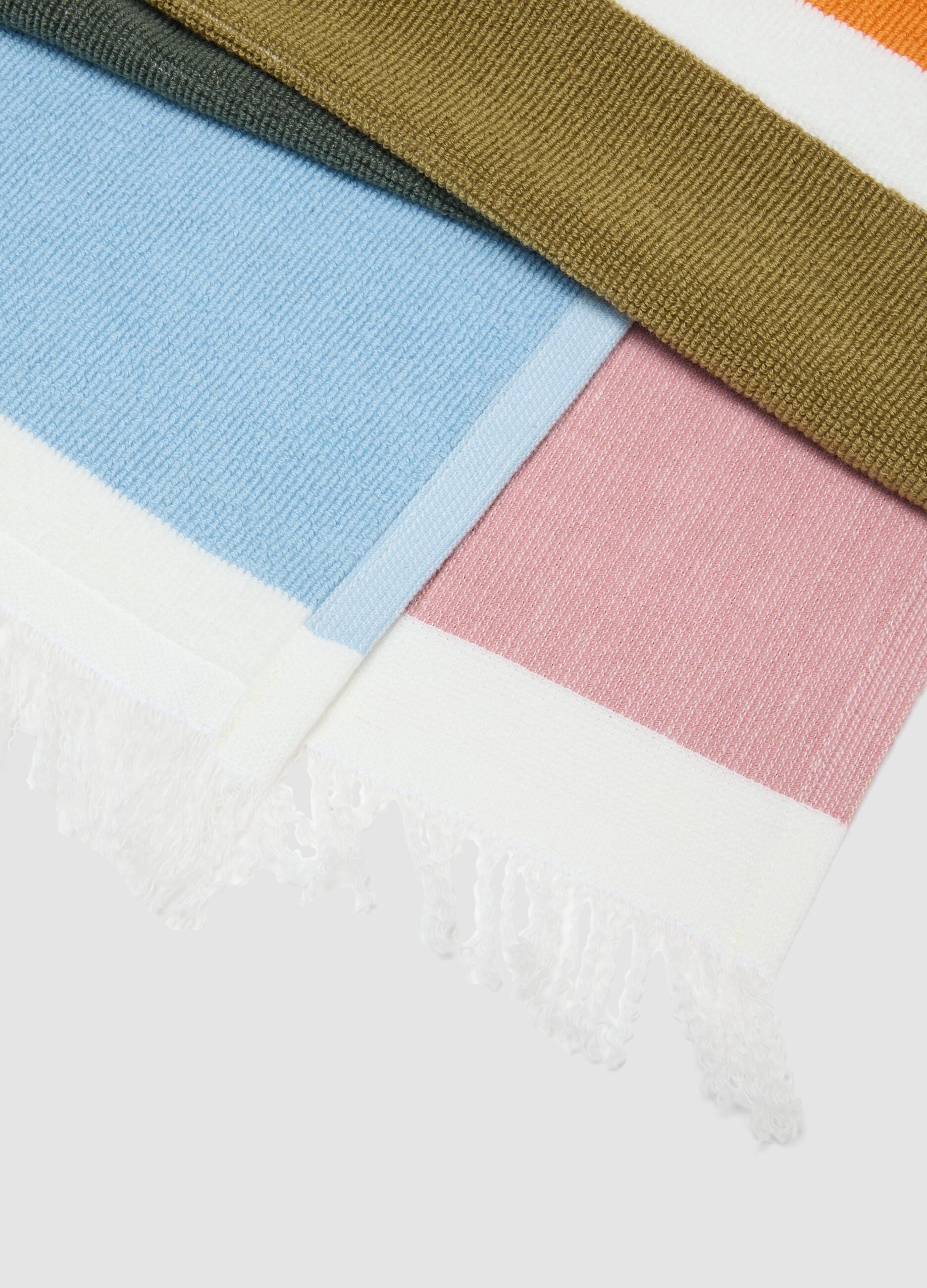 Multicolour pure cotton striped beach towel