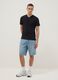 Blue denim Bermuda shorts in cotton blend, regular fit_0