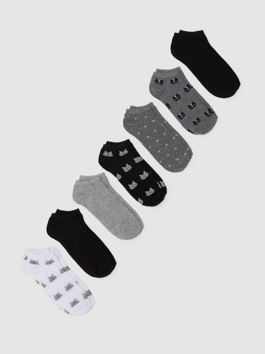 Seven-pair pack sneaker liners with kittens_0