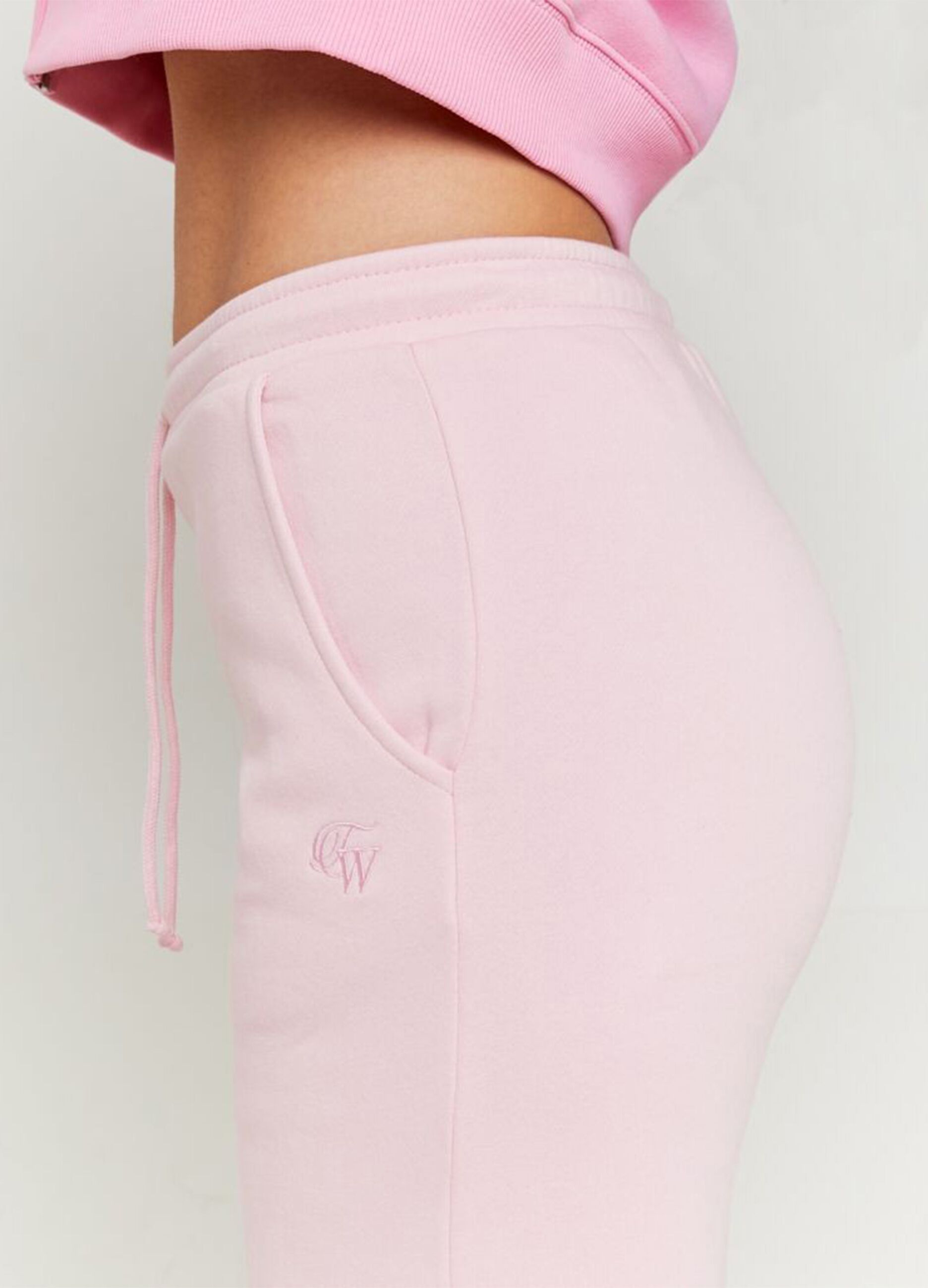 Women's pink cotton blend sporty set