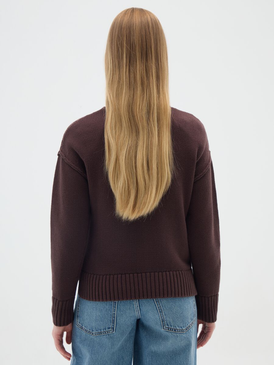 Brown pure cotton turtleneck jumper_2