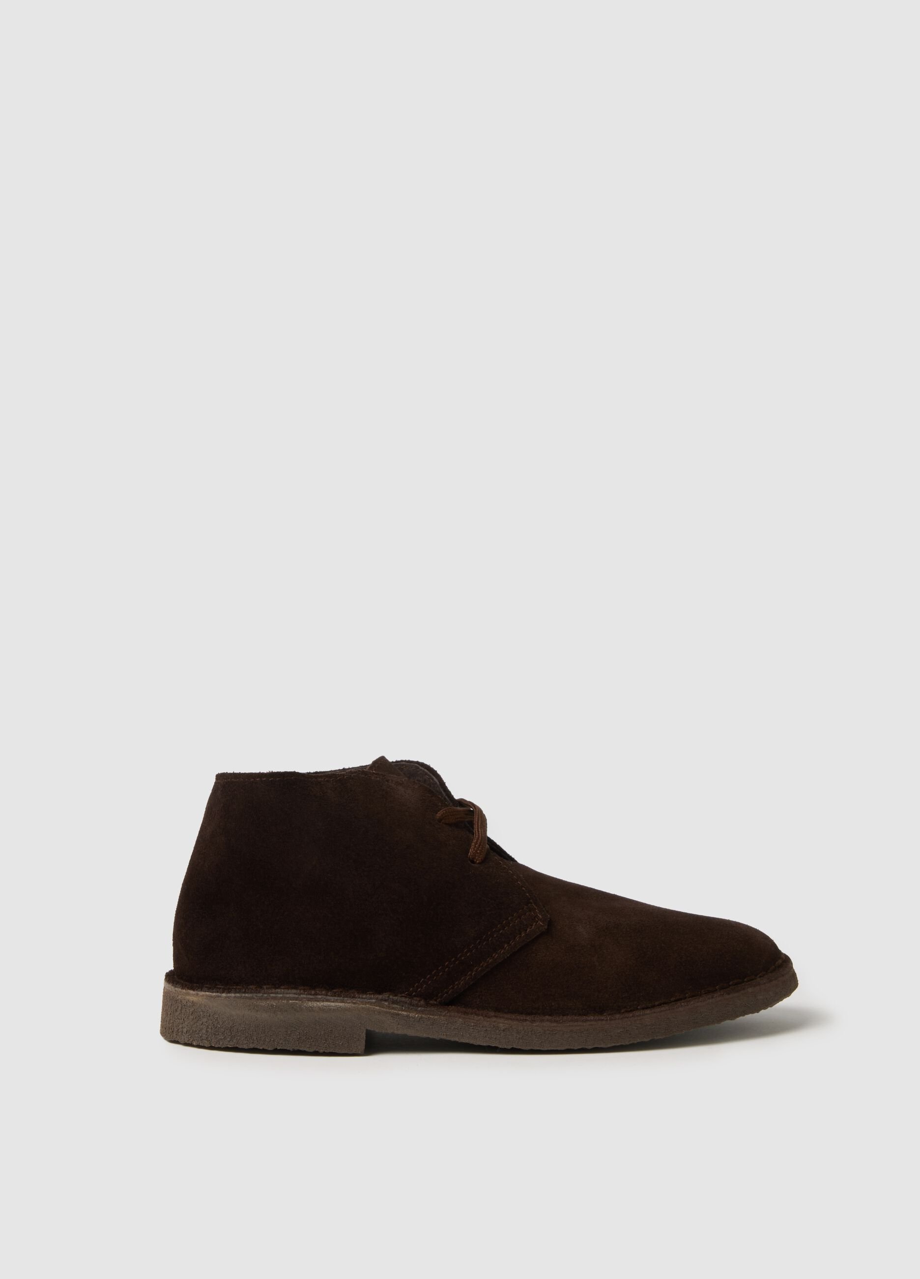Dark brown genuine leather ankle boots