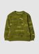 Felpa verde in misto cotone e viscosa con stampe racing over fit_0
