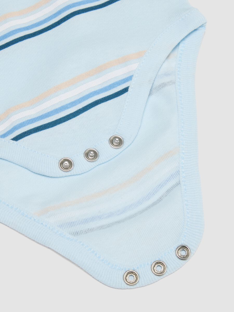 Tripack body senza maniche in puro cotone multicolor da neonato_3