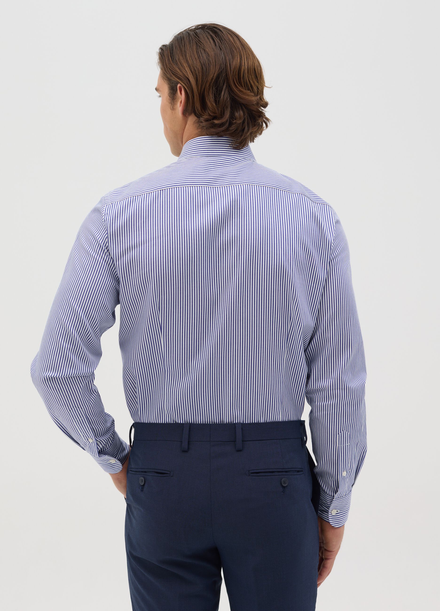 Camicia slim fit a righe easy iron