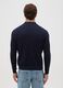 Blue long-sleeve polo in cotton and silk blend regular fit_2
