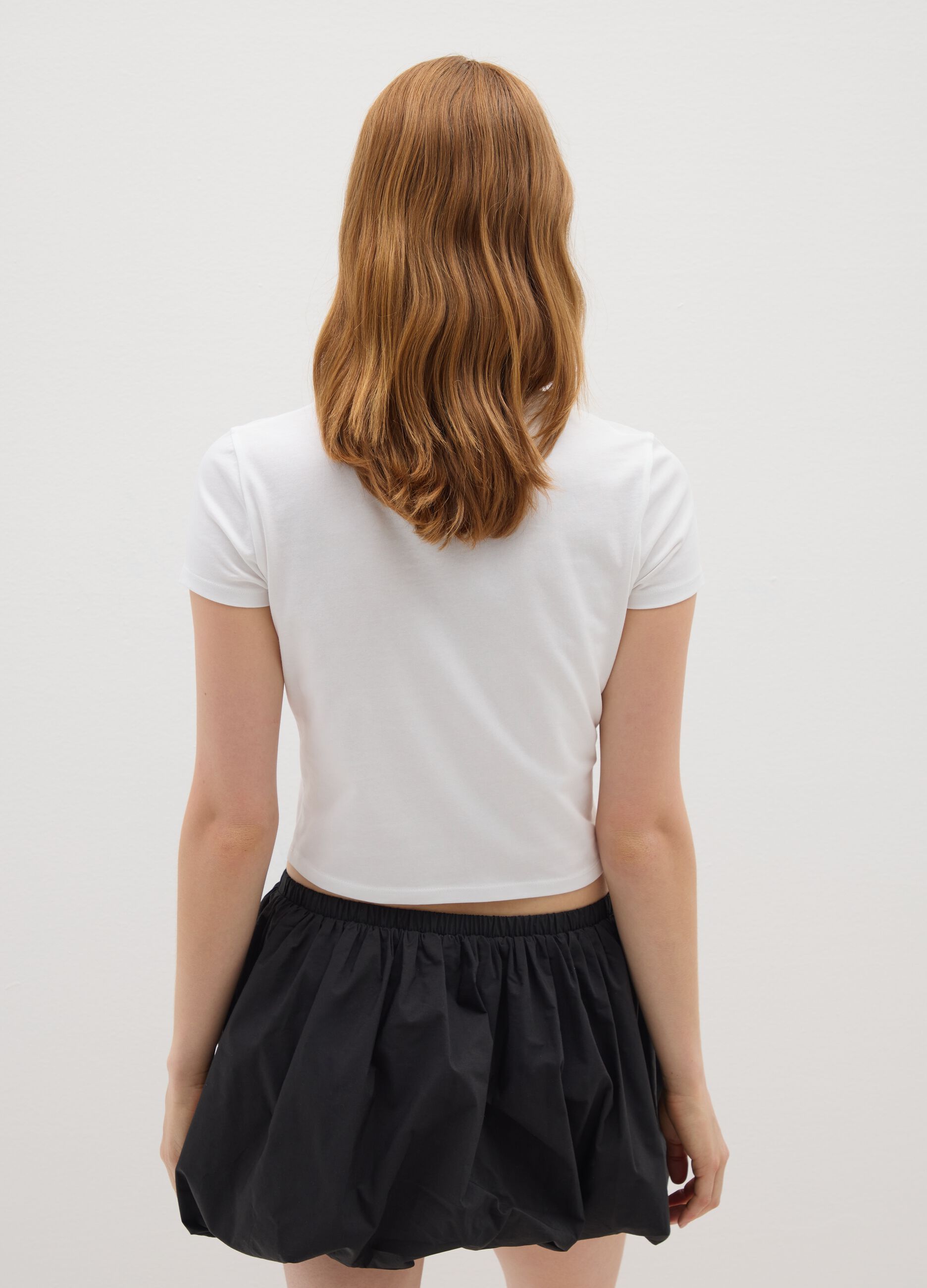 Women's pure cotton white t-shirt with print