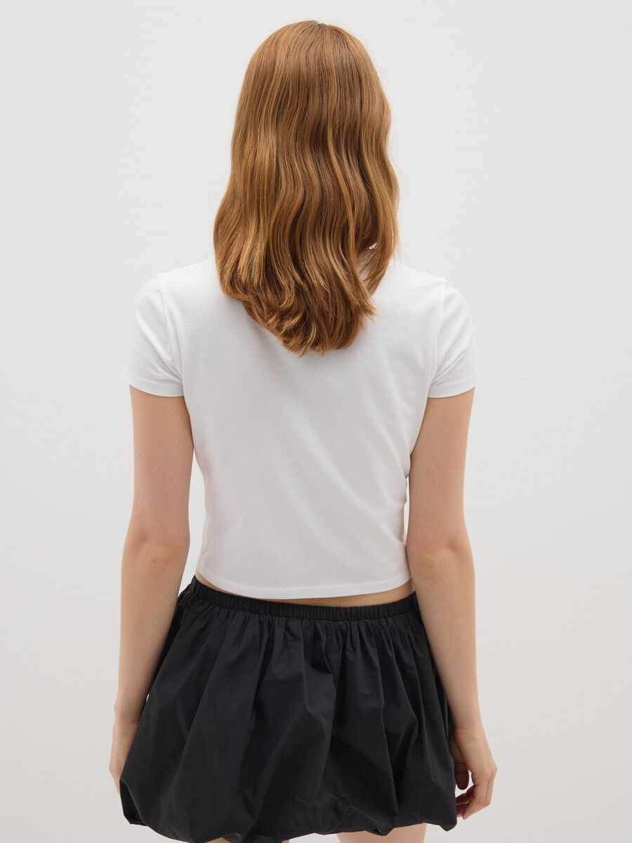 Women's pure cotton white t-shirt with print_2