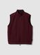 Red reversible stretch-cotton gilet with collar, regular fit_0