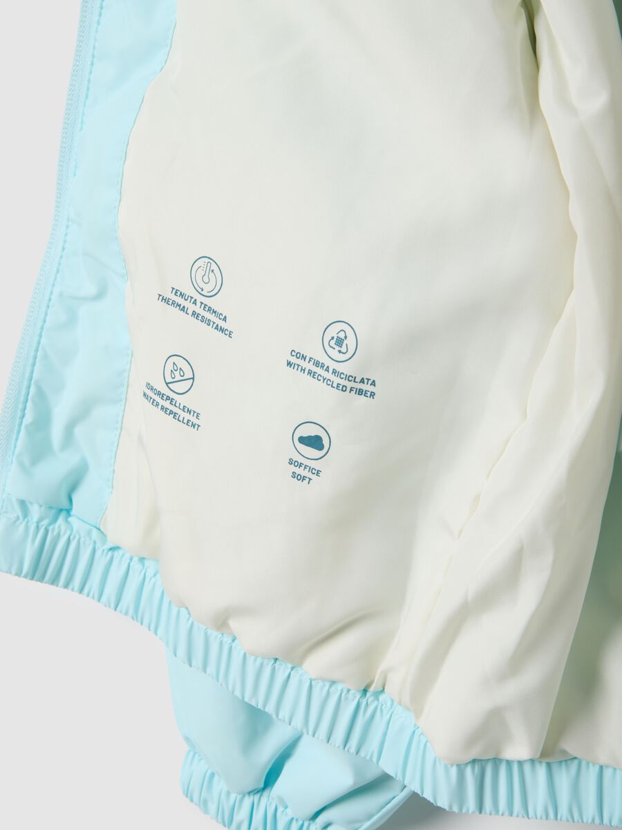 Blue padded girls regular fit jacket with hood_3