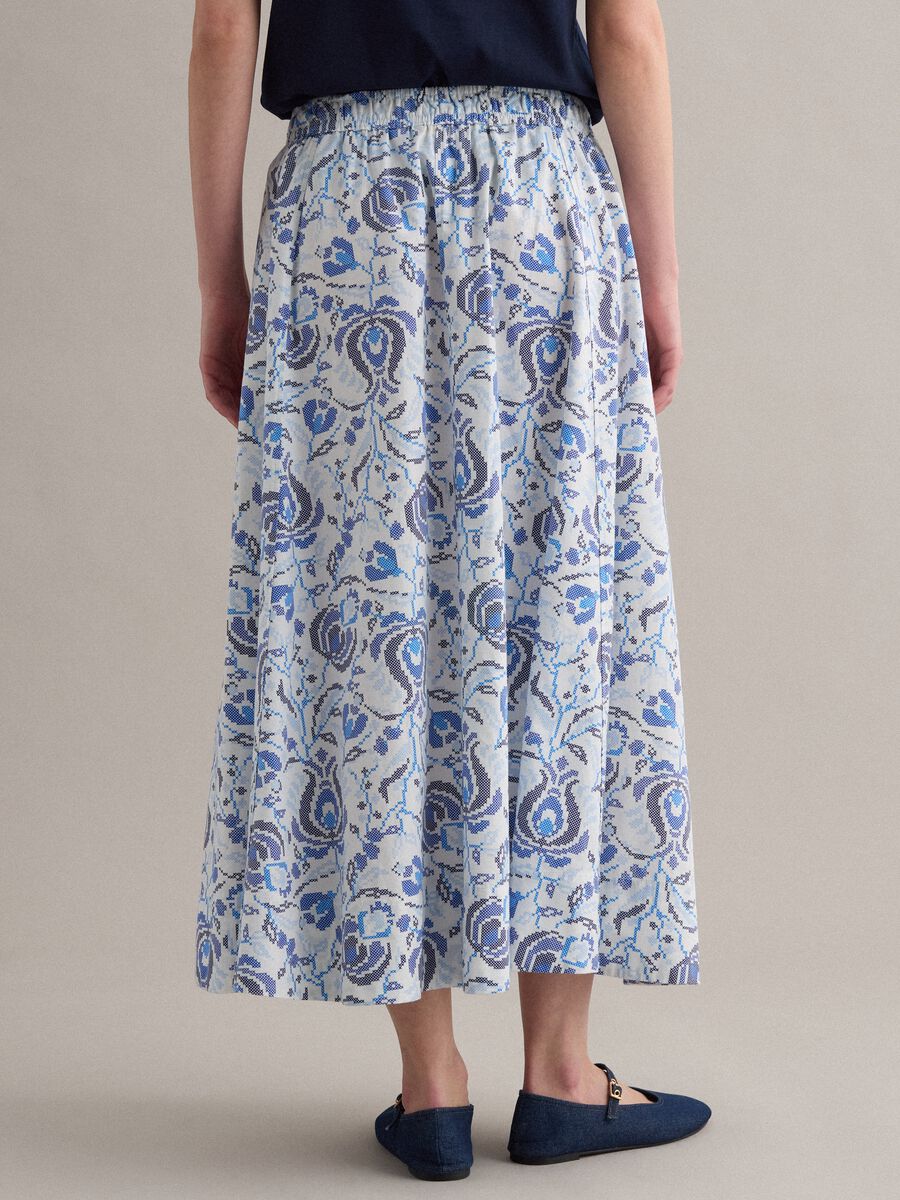 Pure cotton maxi skirt with floral print_2