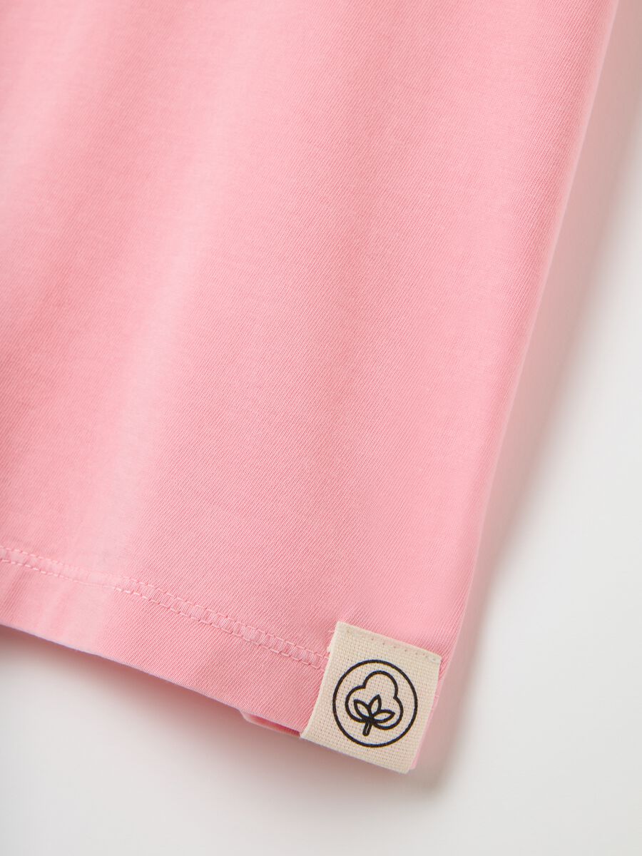 Women’s pink regular-fit T-shirt in 100% cotton with round neck_5