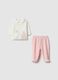 Baby set in white and pink cotton blend_0