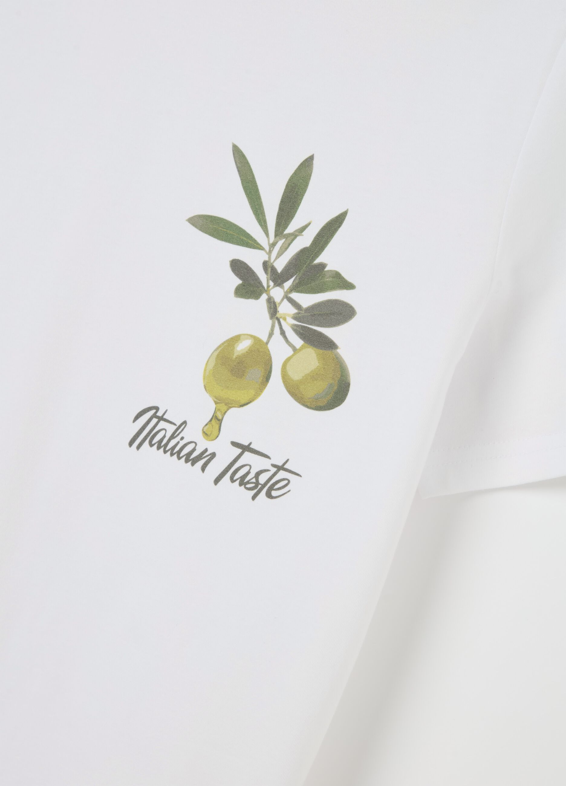 Cotton T-shirt with "Italian Taste" print