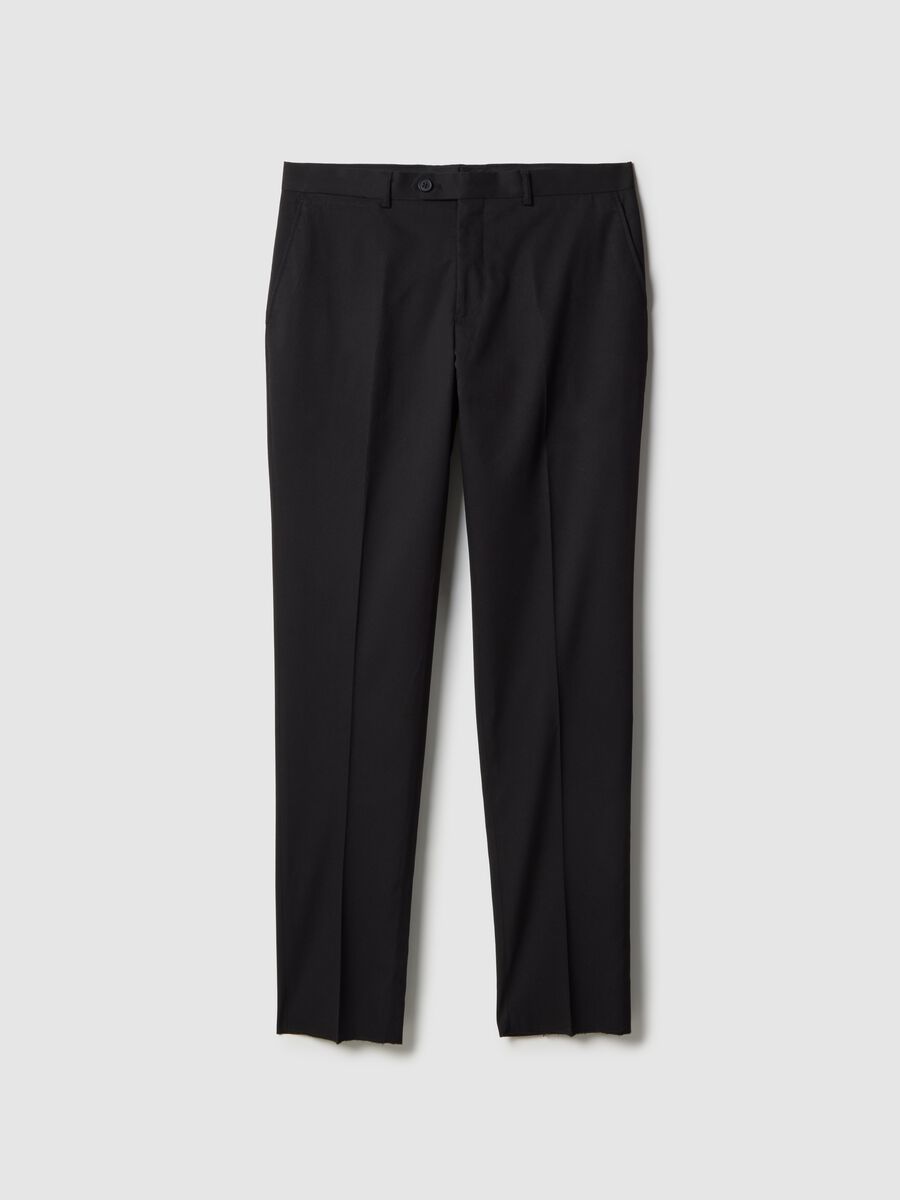 Classic Black Regular Fit Trousers_0