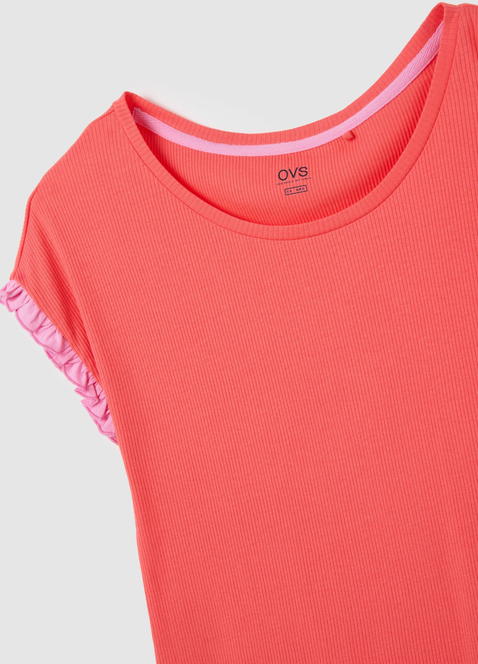 Top pigiama da donna in puro cotone arancione