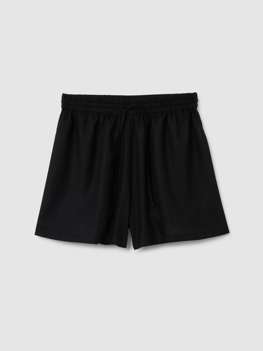 Women's Black Regular Fit Shorts_4