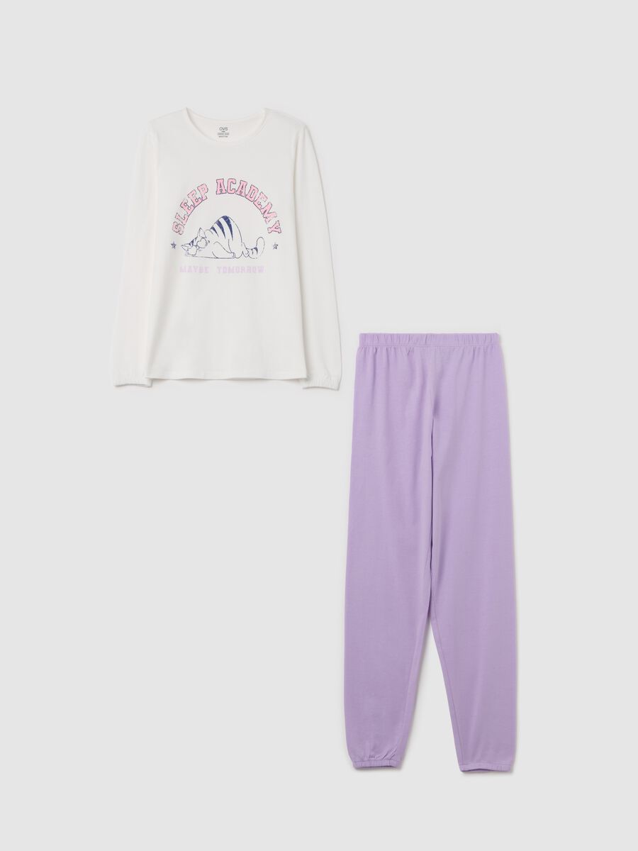 Pigiama in cotone bio stampa "Sleep Academy" _0
