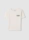 Slim fit white pure cotton T-shirt with writing_4