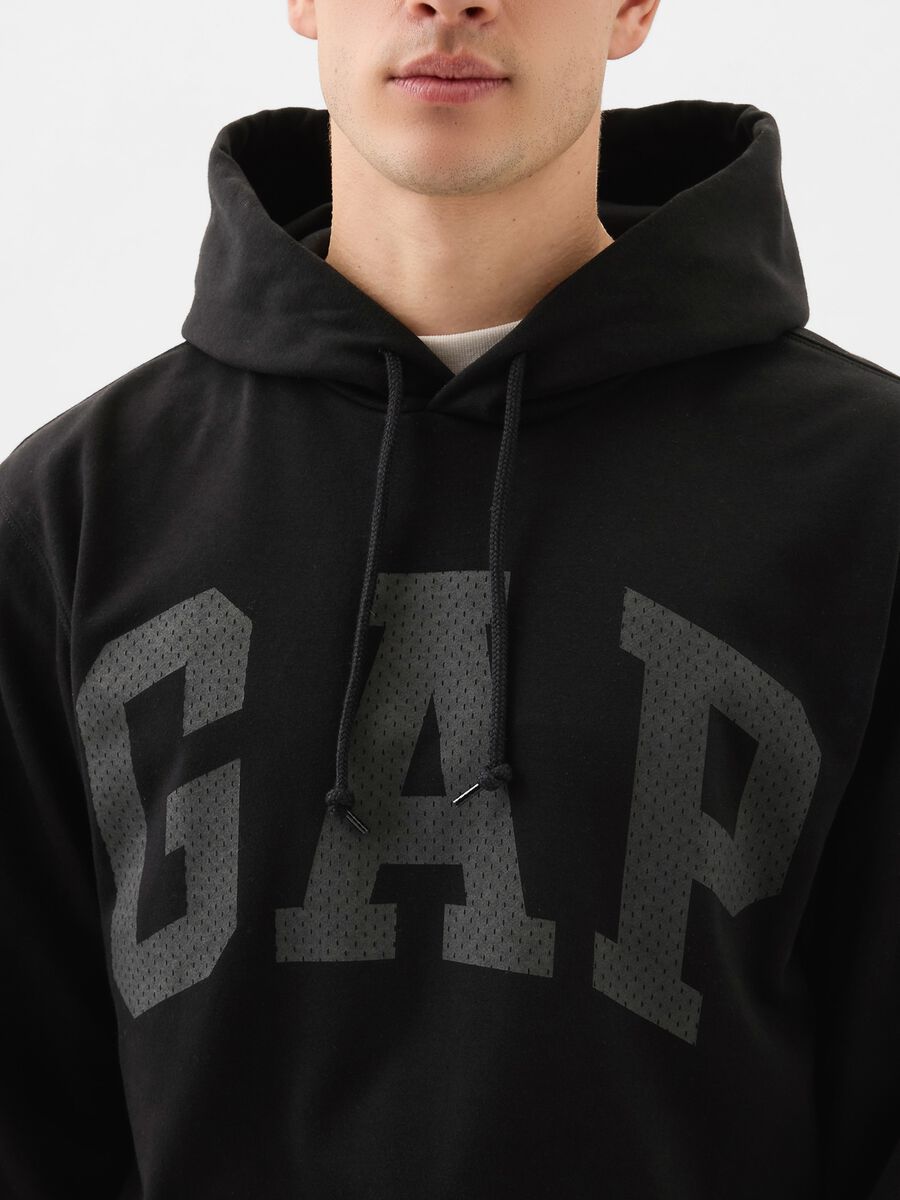 Sweatshirt with hood and maxi logo print_1