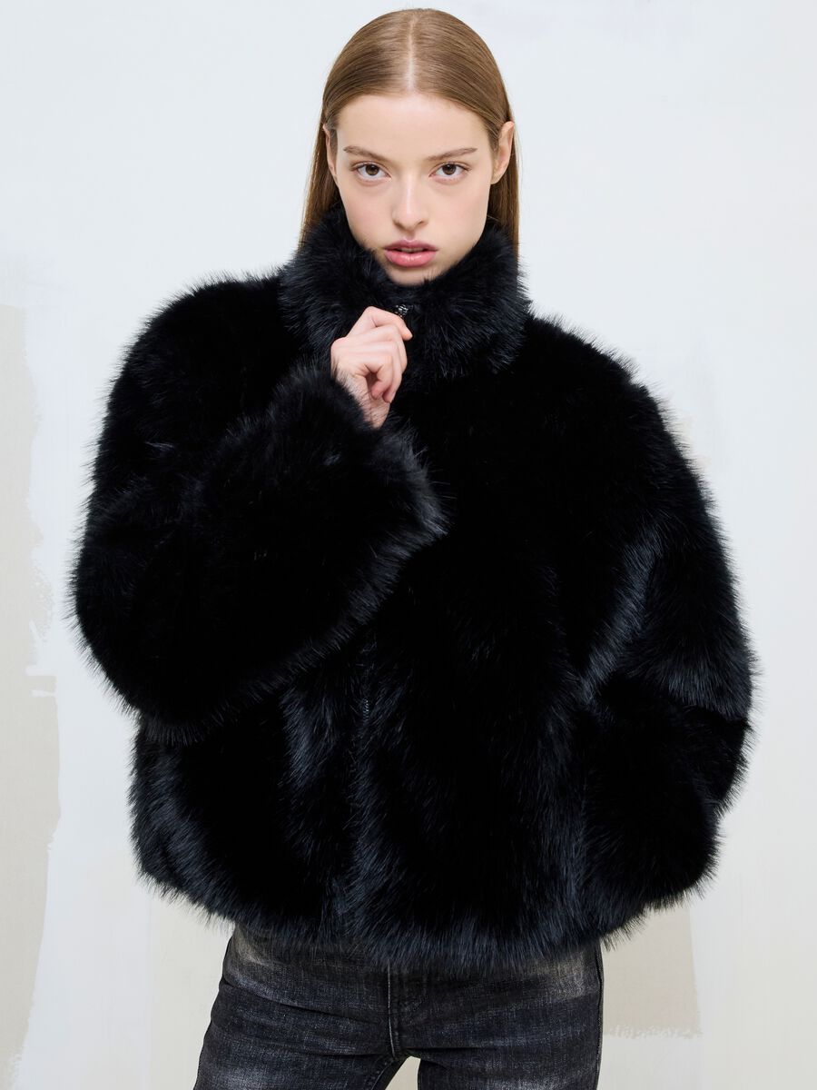 Faux Fur Jacket Black_1